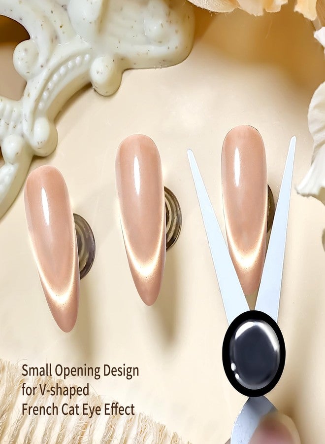 JODSONE Cat Eye Magnet for Nails, Double Head French Cat Eye Magnet Tool with Scissor Plate & Matte Cylinder, Cat Eye Magnet for V Shape & Smile Line Nail Art DIY(Magnet Only, No Gel Included) - Image 2